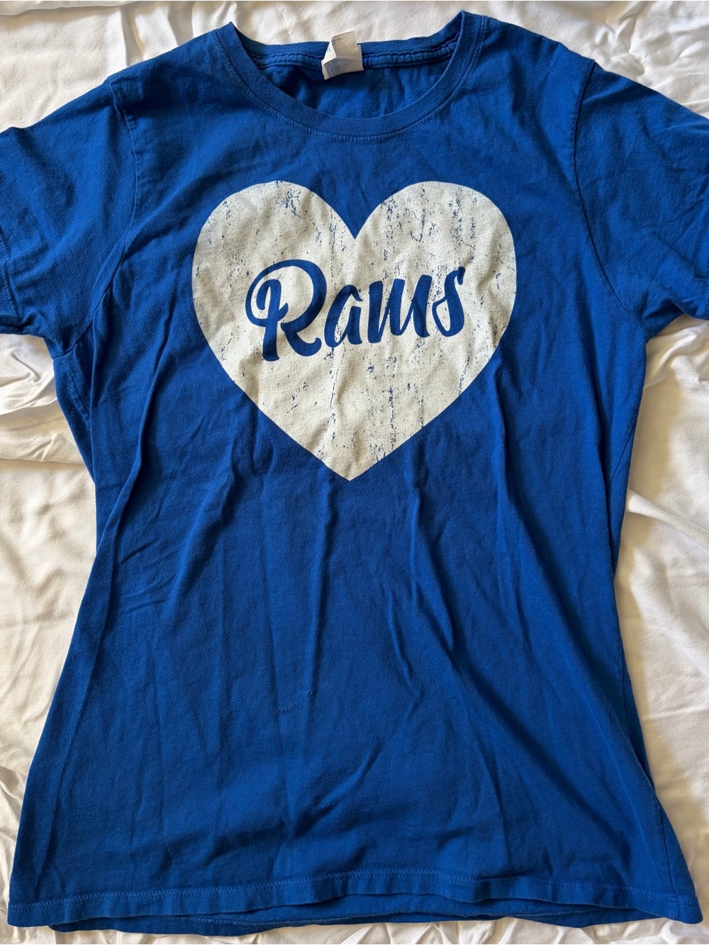 M Blue 'Rams' Heart Graphic Tee